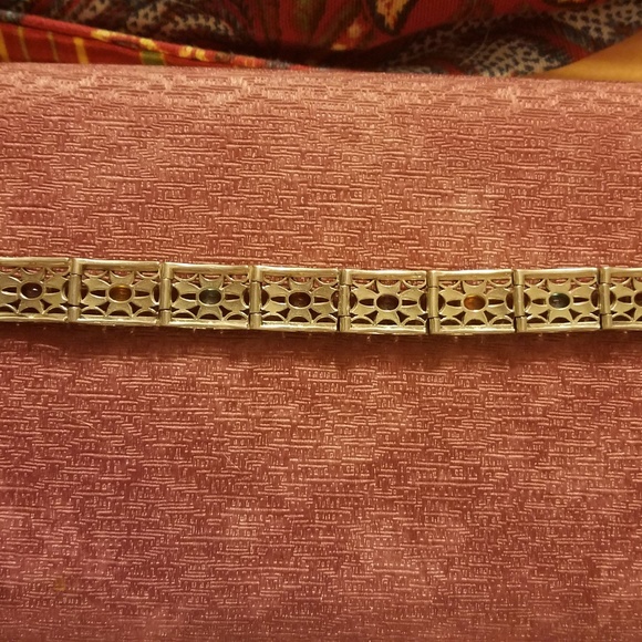 Bracelet& Earrings Set 925/Gems&Marcasite - Picture 2 of 8